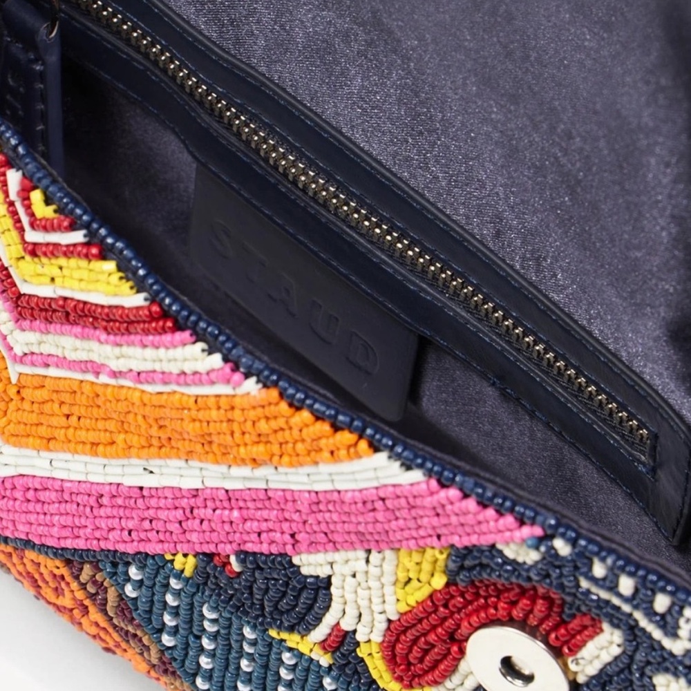 🌺🎉HP🎉🌺 NWOT Staud Beaded Tommy Shoulder Bag Patchwork Foulard 🌟Rare Find🌟 - Picture 16 of 16